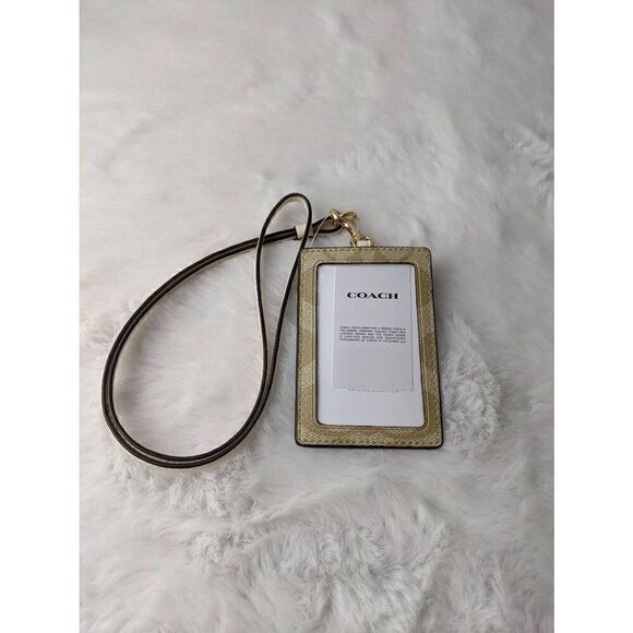 Coach Cream & Tan ID Lanyard in Signature Monogram‎ CC's New